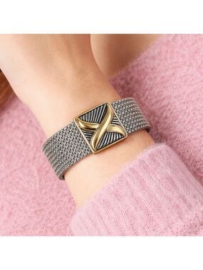 Bijoux Terner Two Tone Stainless Steel Cuff Bracelet NWT